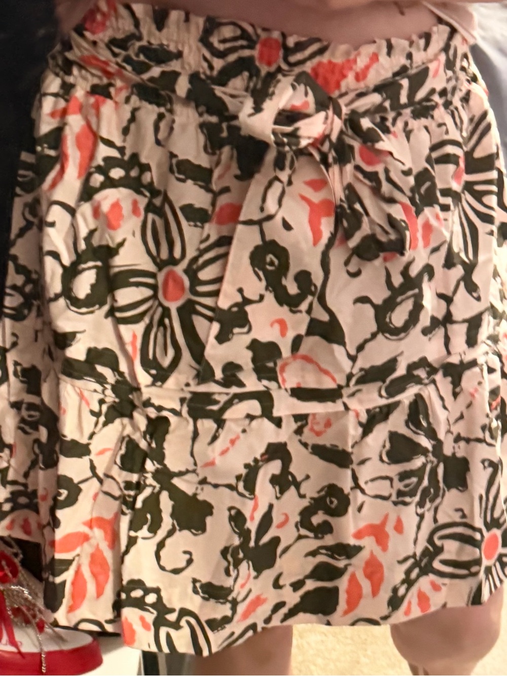 Anthropologie Somerset Tie-Waist -orange & Green